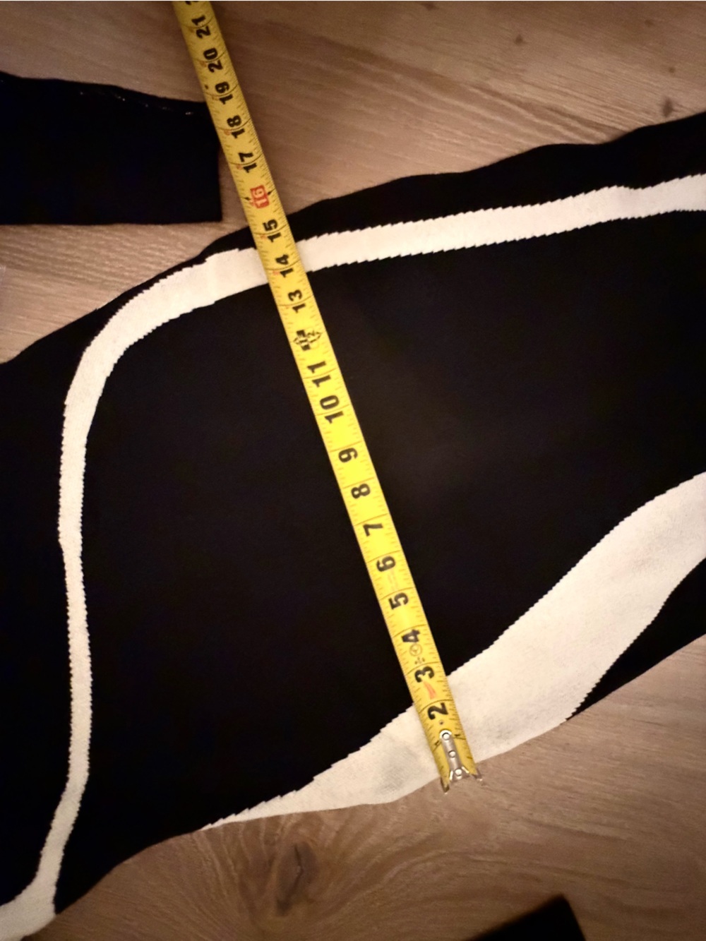Chicnery One-Shoulder Black & White Bodycon Midi Dress - Picture 7 of 12